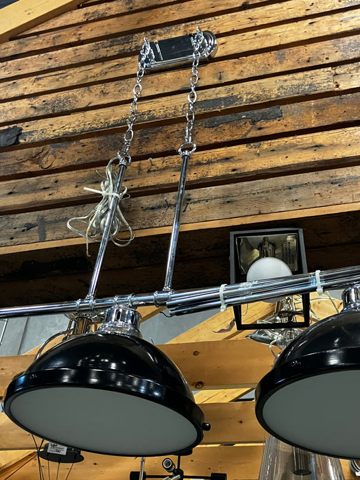 Duncan 3-Light Pewter Pendant with Black Shade