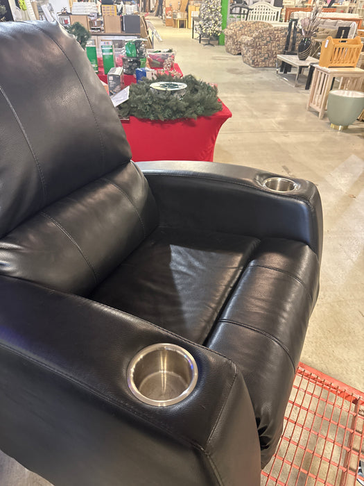 Corliving Ophelia Black Theatre Recliner with Cup Holders