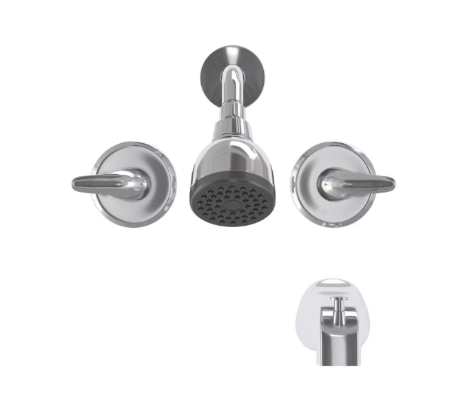 Aragon 2-Handle 1-Spray Shower Faucet in Chrome (Valve Included) (New)