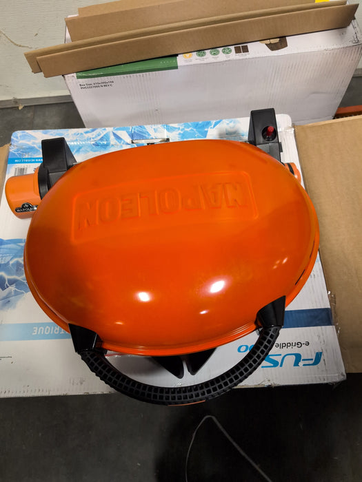 Napoleon TravelQ 1165 1-Burner Portable Propane BBQ Grill with Folding Legs and Ergonomic Handle in Orange (used)