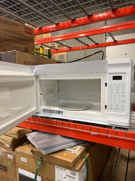 GE JVM2160DMWW Over the Range Microwave, 30 inch Exterior Width, 1.6 cu. ft. Capacity, 300 CFM, 1,100 W Watts (used)