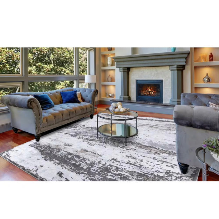 Home Decorators Collection Lakeside Grey 7 ft. 10-inch x 9 ft. 10-inch Indoor Area Rug (new)