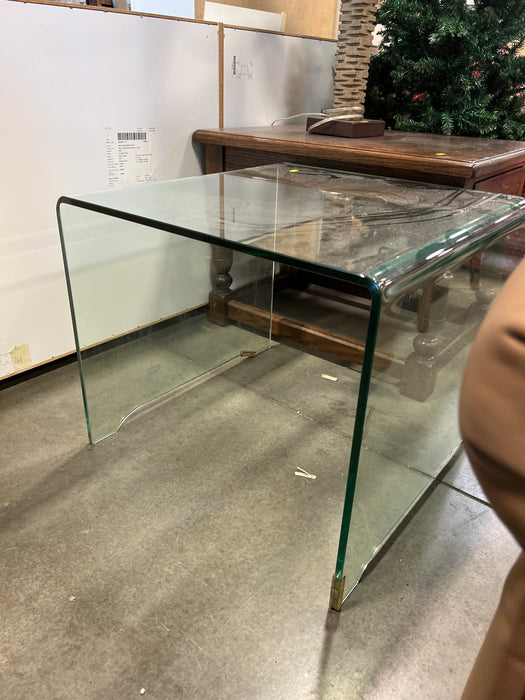 Modern Glass Waterfall Side Table (used)