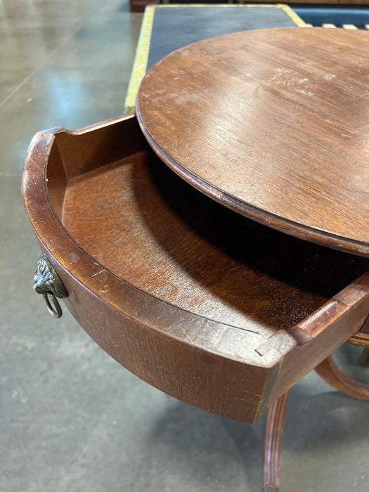 Vintage Duncan Phyfe Style Mahogany Drum Side Table (used)