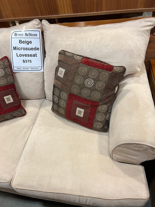 Beige Microsuede Loveseat (used)