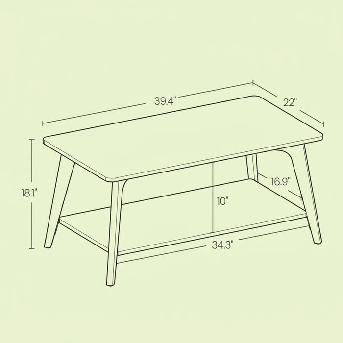 39.4" Coffee Table with Storage for Living Room - Colour Brown - LCTNA249K01
