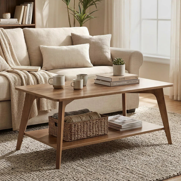39.4" Coffee Table with Storage for Living Room - Colour Brown - LCTNA249K01
