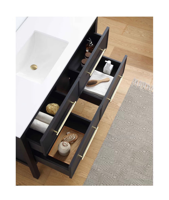 Vistara 48-inch W x 19-inch D Freestanding Bath Vanity with Golden Handle (new as is, 2 cracks)