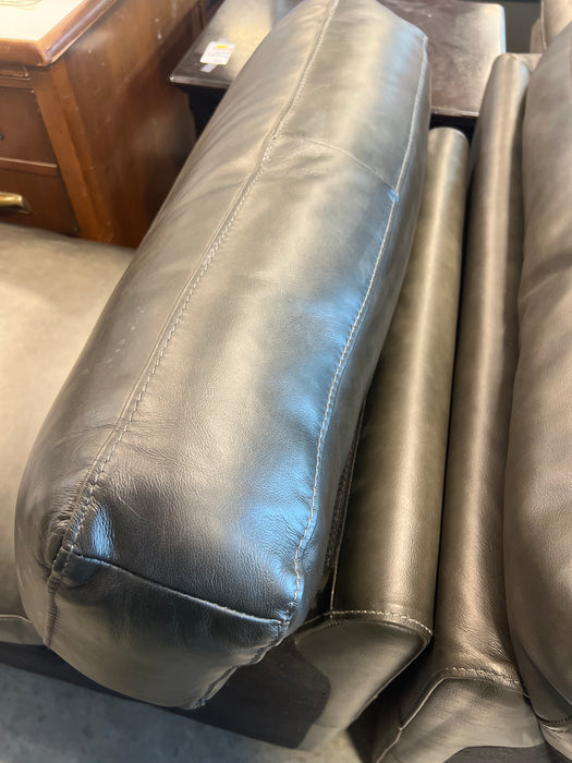 Grey Leather Couch Piece Chair (new)