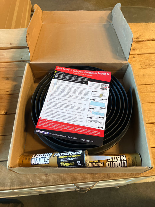 16" x 6" Black Garage Door Threshold Kit (Missing Caulk Gun)