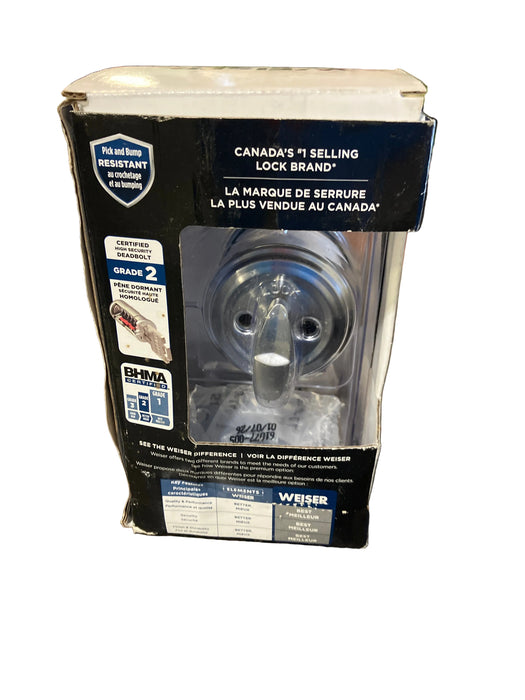 Weiser Welcome Home Satin Chrome Deadbolt/Entry Door Lock with Key
