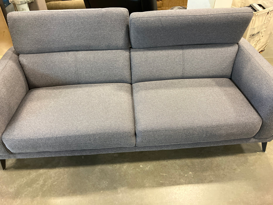 Grey/Blue 3 Seater Sofa with Adjustable Headrest (Used)