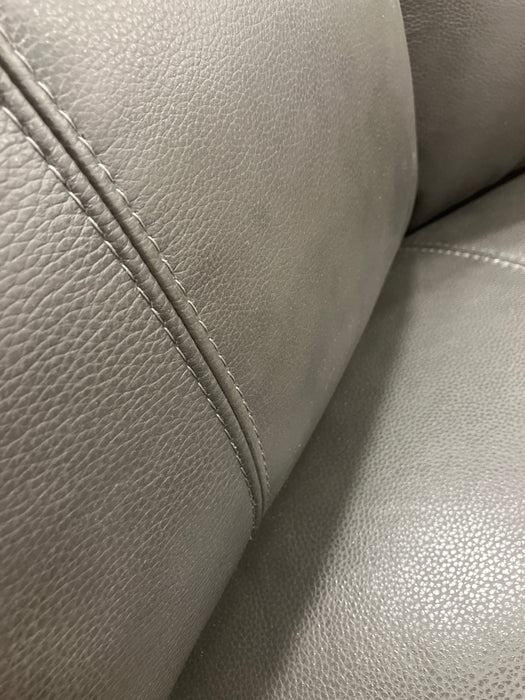 Dark Grey Leather Corner Chair