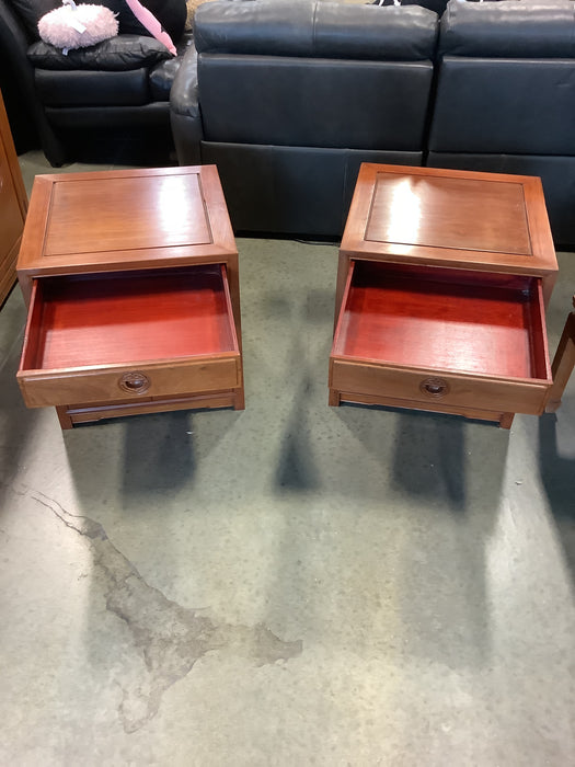 Antique Chinese Rosewood Night Stand Set