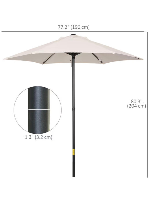 Outsunny 6.6FT Patio Umbrella, Outdoor Parasol Cream White (new)