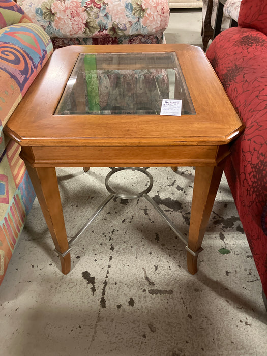 Glass top side table (used)