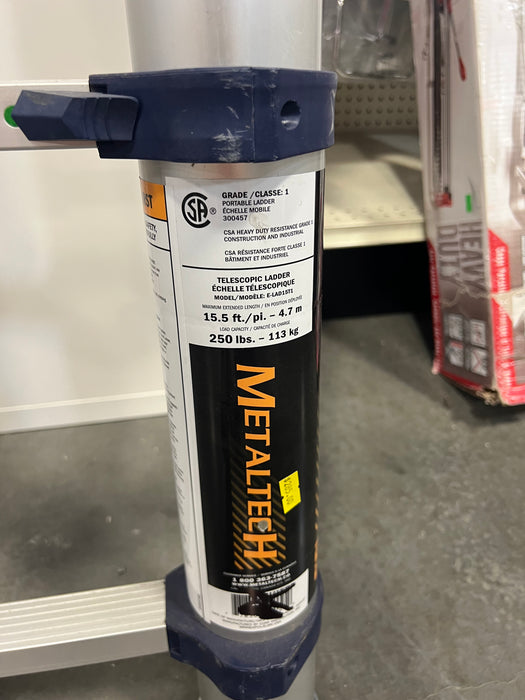Metaltech 15.5 feet. Telescopic ladder (new)
