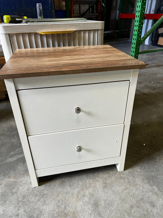 Isenbert 21.9" 2 Drawer Nightstand - Colour Ivory Knotty Oak - UF NORWALK 2 DRAWER NIGHTSTAND - IY KO