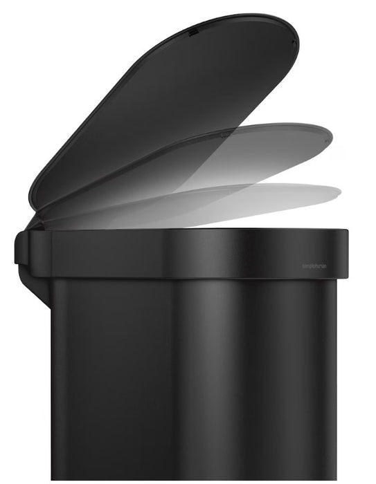 Simplehuman 45 Liter / 12 Gallon Slim Hands-Free Kitchen Step Trash Can with Liner Rim, Matte Black