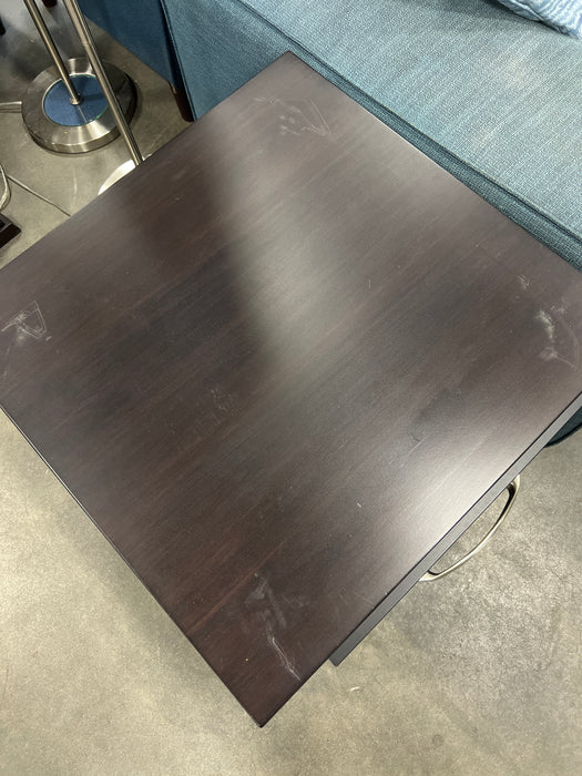 Solid Espresso Wood Side Table