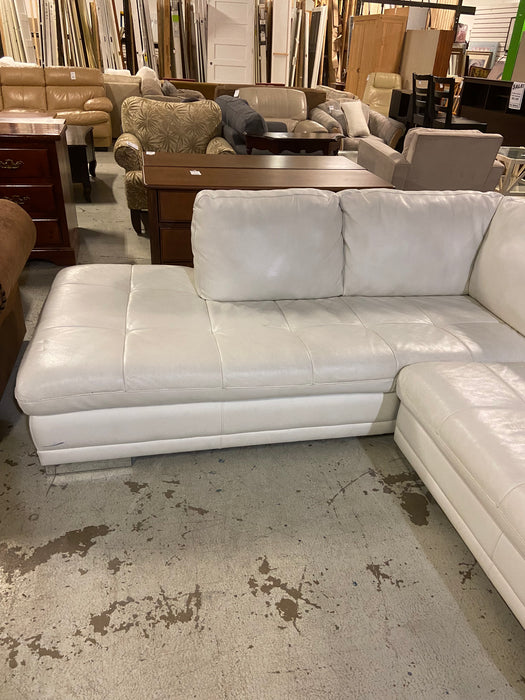 White Leather Sectional (Used)