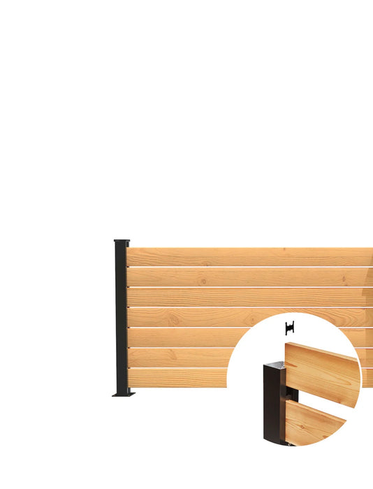 HOFT 44" Aluminum Fence End Post & Hardware Kit Black ( Kit A4) (new)