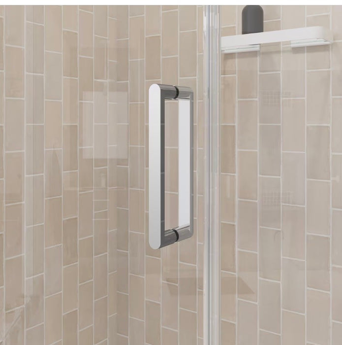 MAAX Cappadocia 39-41 x 68 in. 6 mm Pivot Shower Door for Alcove Installation with Clear glass & Round Handle in Chrome