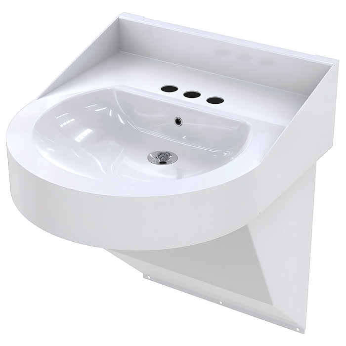 Whitehall 15.5” X 12.5” Healthcare Basin: Bestcare, Ligature Resitant Stainless-Steel Washbasin, White (new)