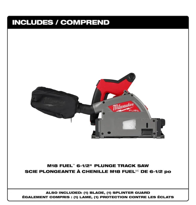 Milwaukee Tool M18 FUEL 18-Volt Lithium-Ion Cordless Brushless 6-1/2 in. Plunge Cut Track Saw (Tool-Only) (lightly used missing dust bag)