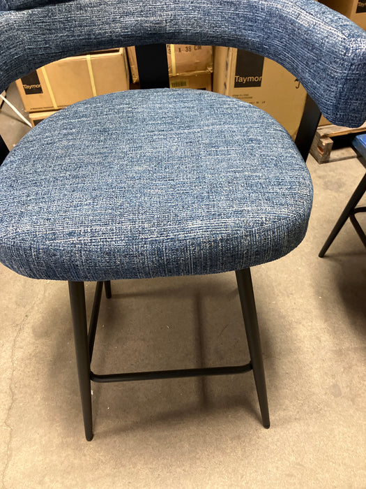 Full Back Counter Height Upholstered Metal - Seat Height: Extra Tall (26" Seat Height), Upholstery: Blue - HUSF-SBS1016BU-30