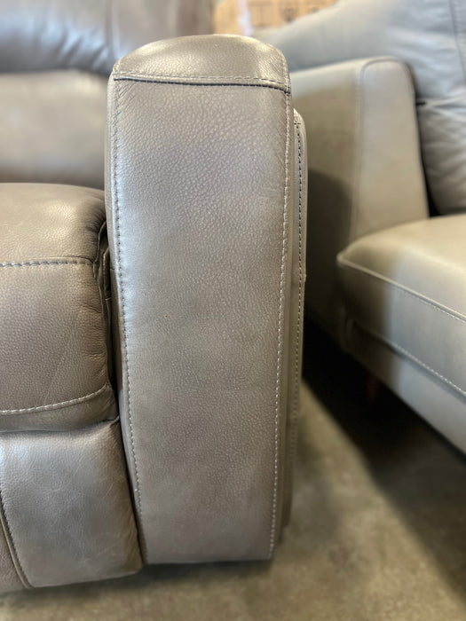 Grey Leather Swivel Recliner (new)