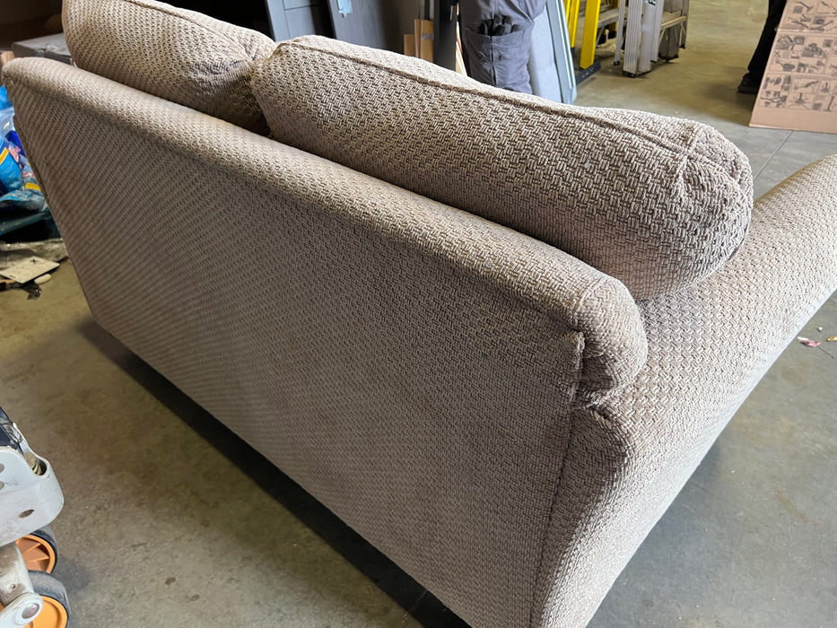 Beige Tweed Fabric Two Seater Sofa (used)