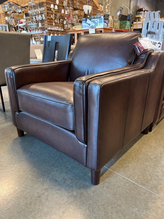 Modern Brown Leather Armchair (new)