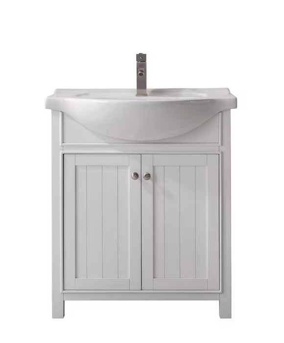 Design Element Marian 30 inch W x 19.25 inch D Vanity in White with Porcelain Top in White  (new)