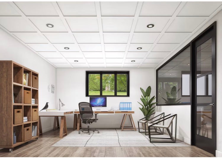 Embassy Ceilings Suspended Ceiling Tile Kit - 8 Panels 2 ft. x 2 ft. (40 sq. ft. total coverage)