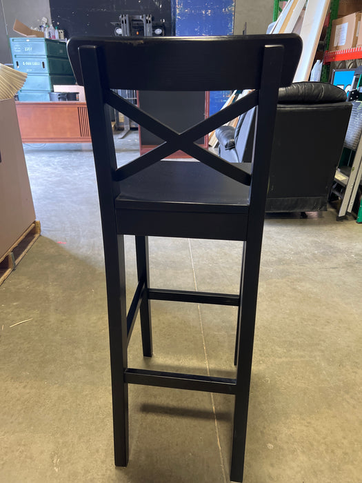 Ikea Ingolf Wood Black Barstool (used)
