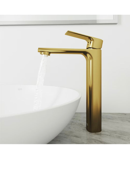 VIGO Norfolk Single Hole Single-Handle Vessel Bathroom Faucet in Matte Brushed Gold (new)