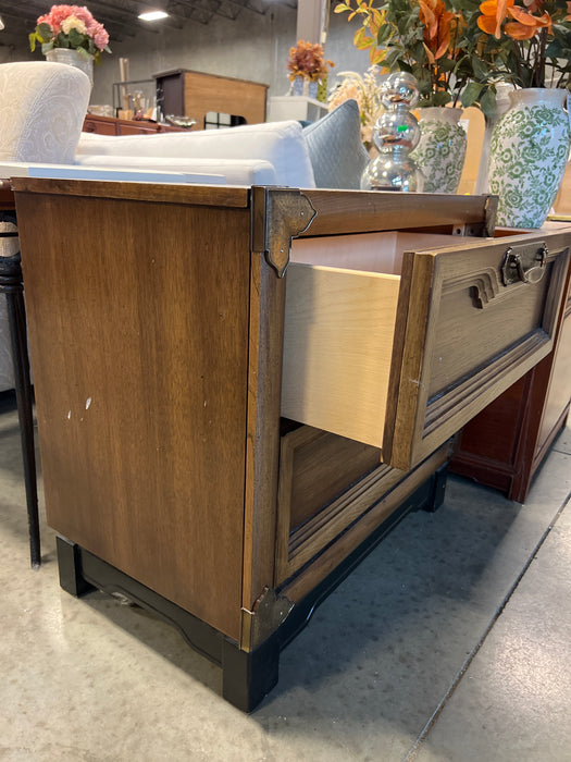 Vintage Two Drawer Nightstand with Brass Detail (used)