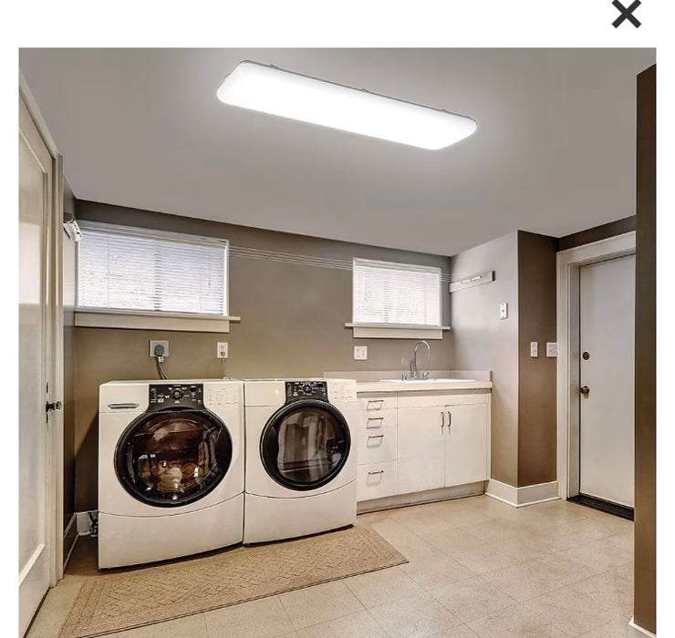 Commercial Electric 4 ft. White Rectangle LED Flush Mount Ceiling Light 3000 Lumens Dimmable 3000K 4000K 5000K (New)