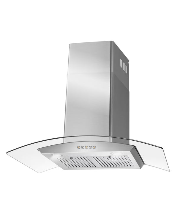 Cosmo 36 in. Vista Collection Ductless Wall Mount Range Hood, Button Controls, Stainless Steel (new)