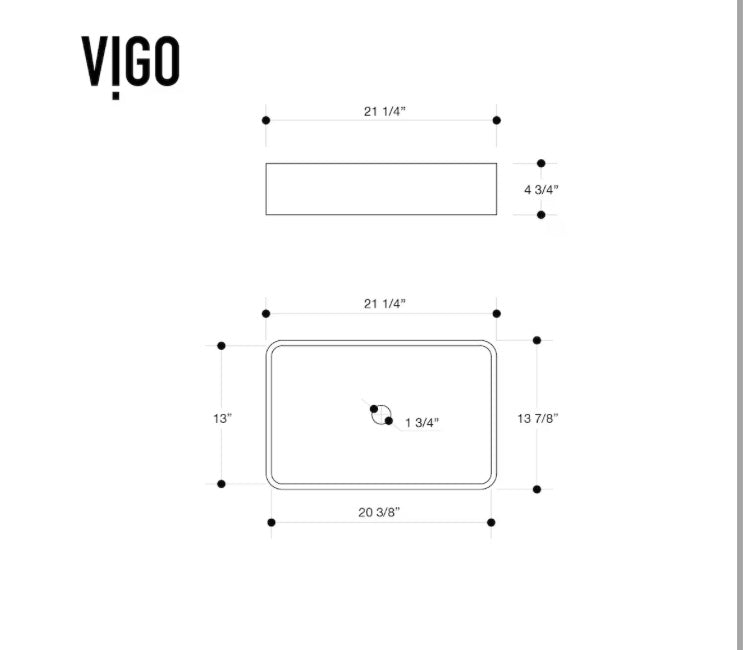 VIGO Magnolia Modern Matte Stone Rectangular Vessel Bathroom Sink in White (new)
