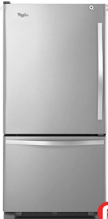 Whirlpool 30" 18.7 Cu. Ft. Bottom-Mount Refrigerator - Monochromatic Stainless Steel (Used)