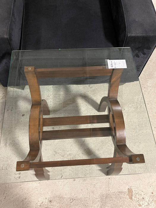 Side Table with Glass Top - (used)