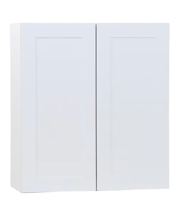 Edson 27-inch W x 30-inch H x 12.5-inch D Shaker Style Assembled Kitchen Wall Cabinet/Cupboard in Solid White with Adjustable Shelves (W2730) (new)
