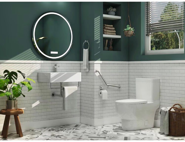 Wall Mounted Bathroom Sink in White with Single Faucet Hole (new)