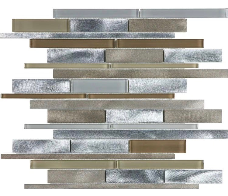 Anatolia Random Strip Mosaic Blend Tile in Espresso (New)