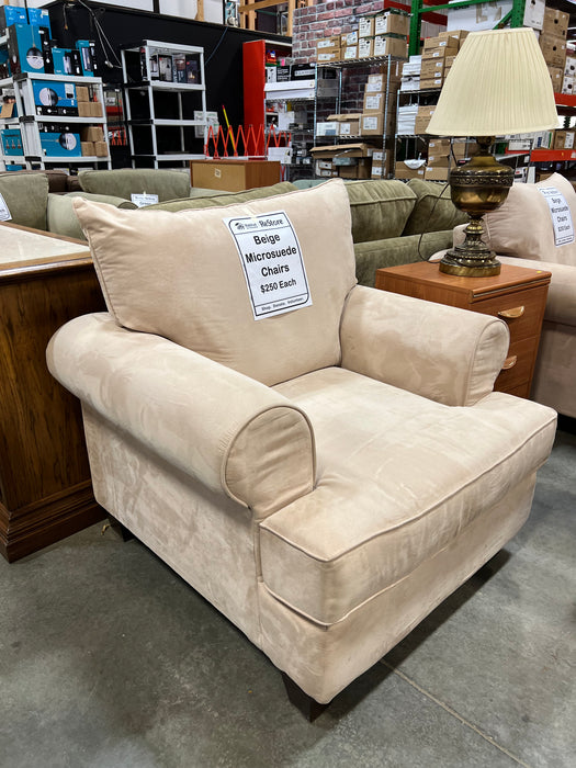 Beige Microsuede Arm Chair (used)