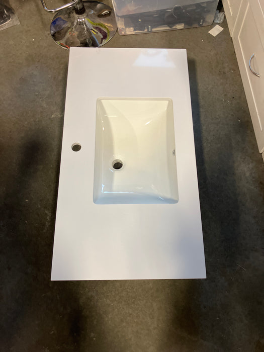36" x 19.25" White Vanity Top