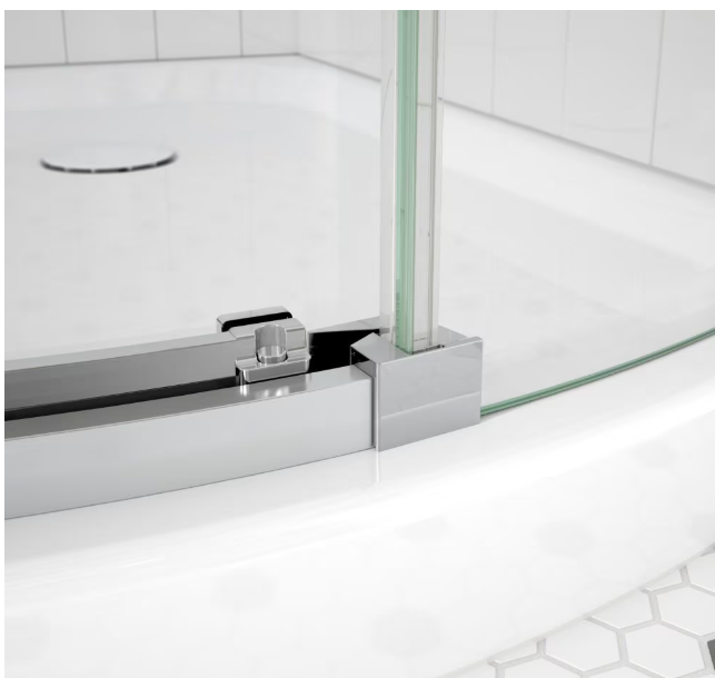 MAAX Outback Round 36W x 36L x 75.6H Frameless Sliding Shower Door, Right Hand Opening in Chrome & Clear Glass (New)