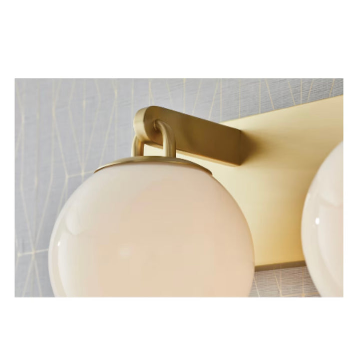 Brass Globe 3-Light Bathroom Vanity Fixture